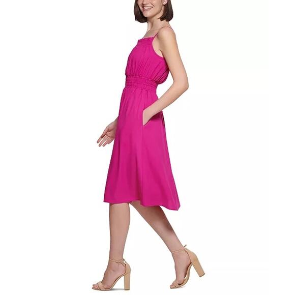 NWT KENSIE Women's Smocked A-Line Dress Size 10 - Picture 1 of 7